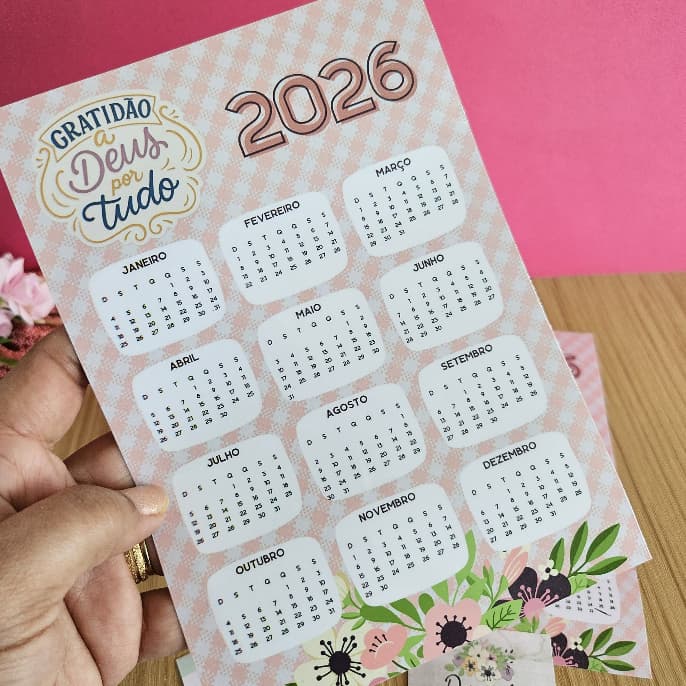 kit de  4 Calendários 2026 Padrão de parede. Próprio para te ajudar a não perder seus compromissos.