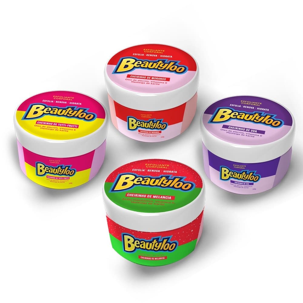 Kit 04 Esfoliante Corporal Cheirinho de Chiclete Beautyloo 240g
