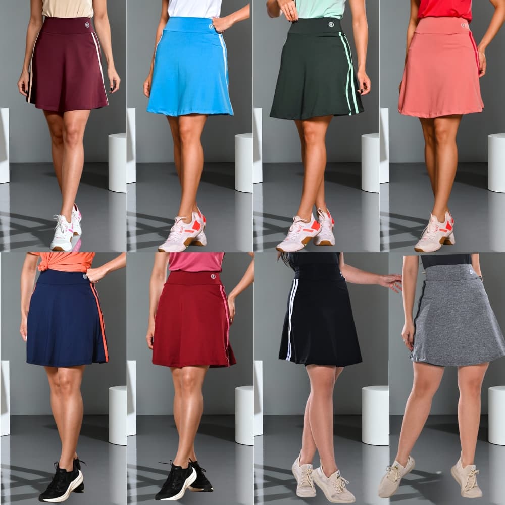 Saia com Short Moda Fitness Para Caminhada Academia Beach tennis Anagrom
