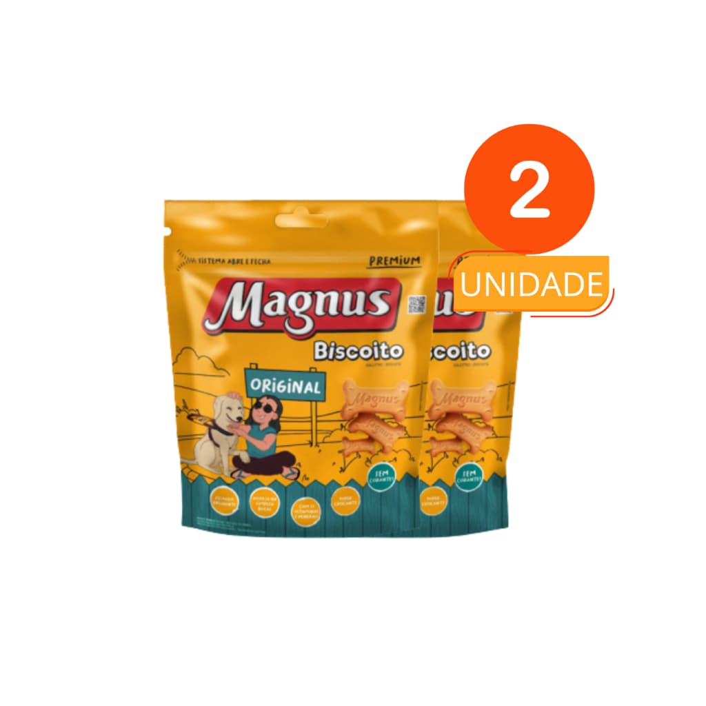 Kit 2 Unidades Petisco para Cães Magnus Original Biscoito 2x1KG