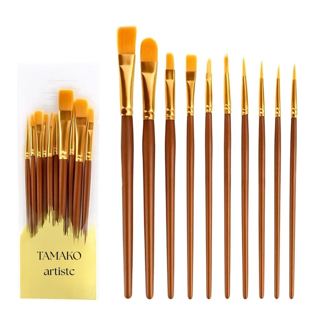 Conjunto De Pincéis Profissionais De 12 Peças Para Acrílico/Óleo/Aquarela (Vários Tamanhos)