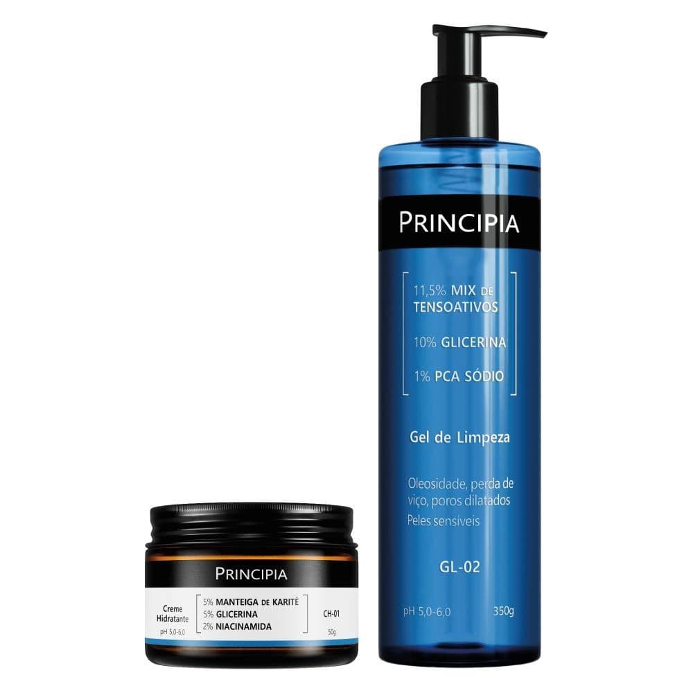 Principia Kit Limpeza e Hidratação Dia a Dia c/ Gel de Limpeza GL-02 + Creme Hidratante CH-01
