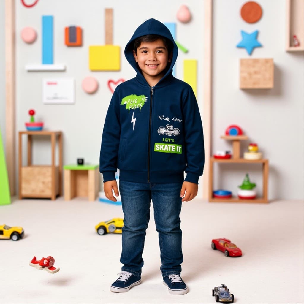 Casaco Infantil Menino Moletom Jaqueta Capuz E Zíper Inverno