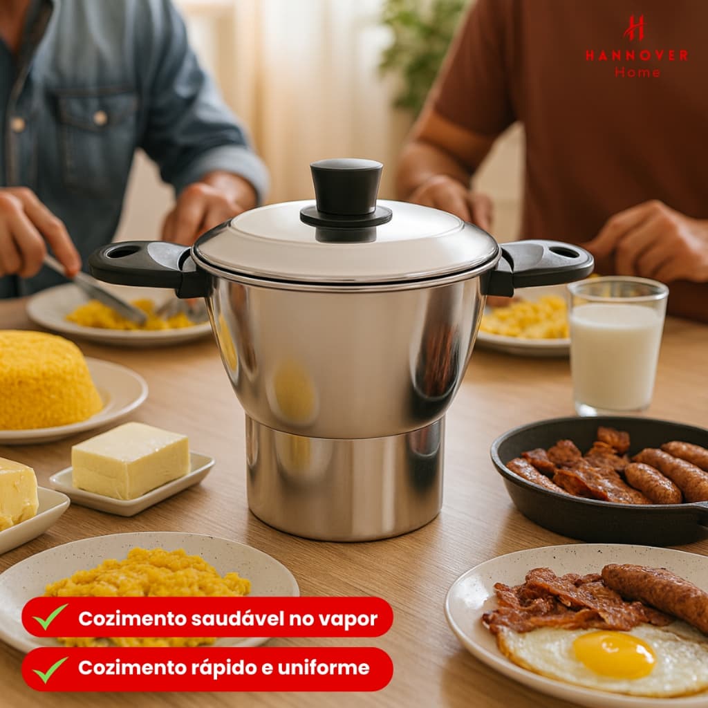 Cuscuzeira De Alumínio Cuscuzeiro Grande Faz Cuscuz Em Alumínio Polido Altíssima Qualidade