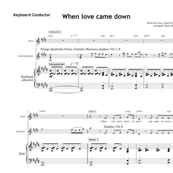 When Love Came Down — Orchestra & Conductor's Score Importado USA