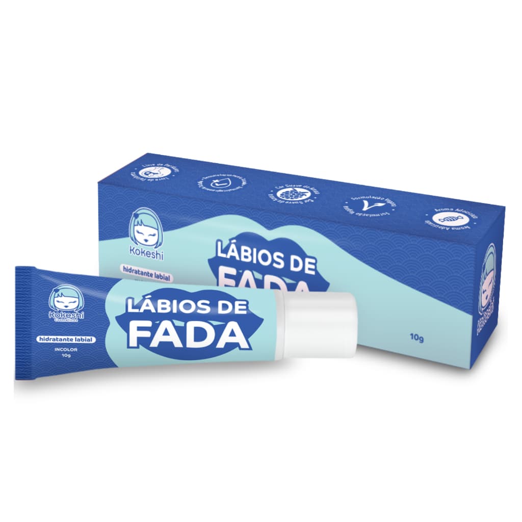 Hidratante Labial Lábios de Fada Incolor Manteiga de Karité Kokeshi