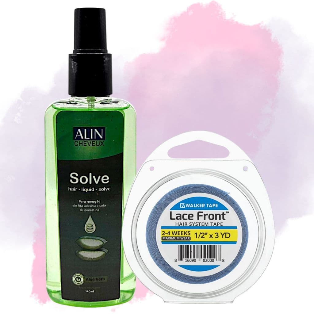 Kit Mega Hair Fita Adesiva Lace Front + Removedor Alin Solve