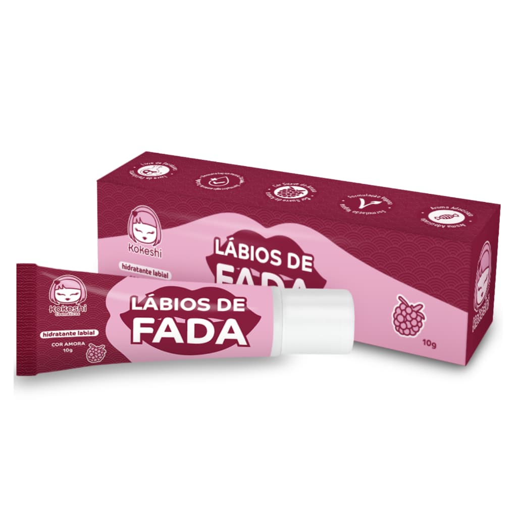 Hidratante Labial Lábios de Fada Amora Manteiga de Karité Kokeshi 10g