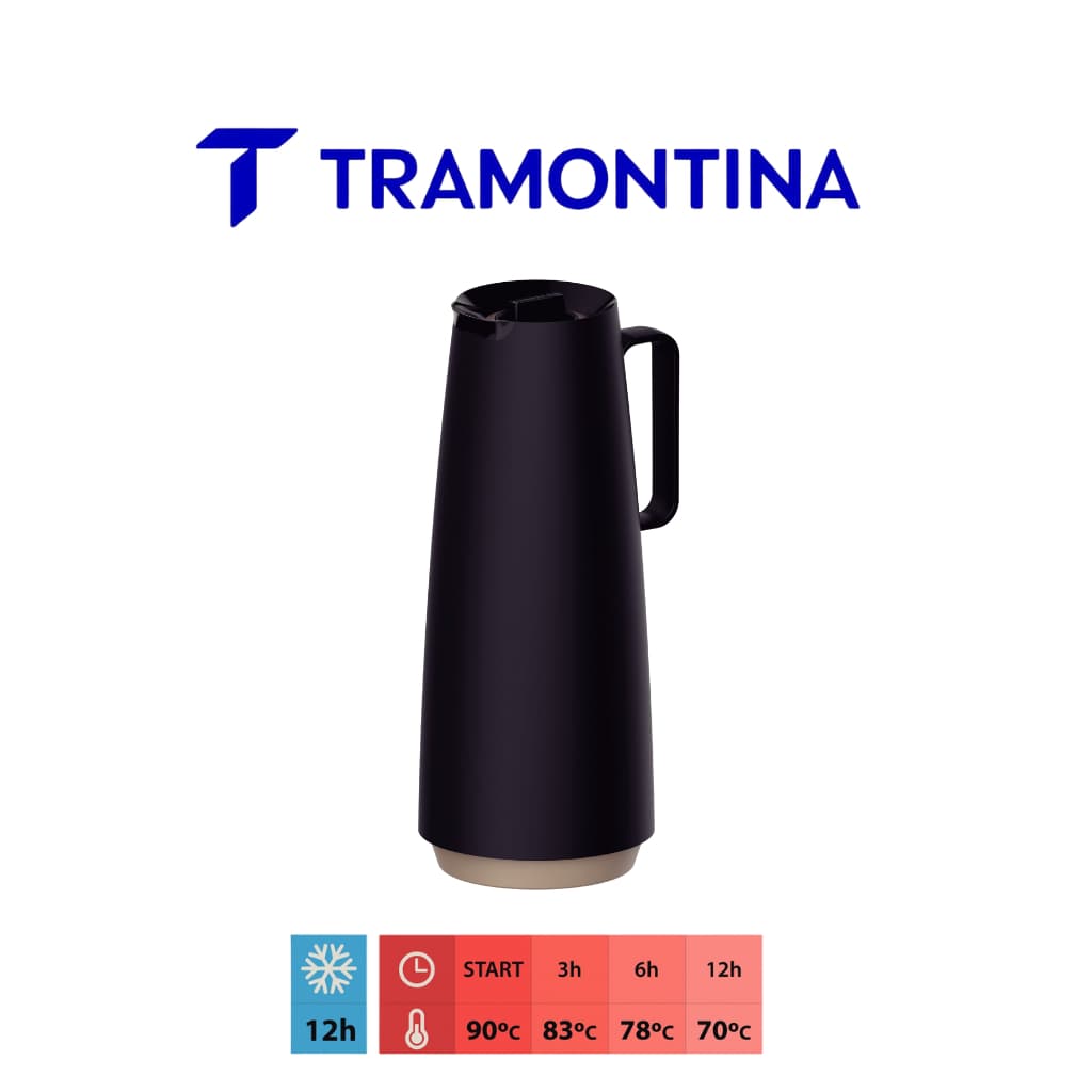 Bule Térmico Tramontina Exata em Plástico com Ampola de Vidro 1 L