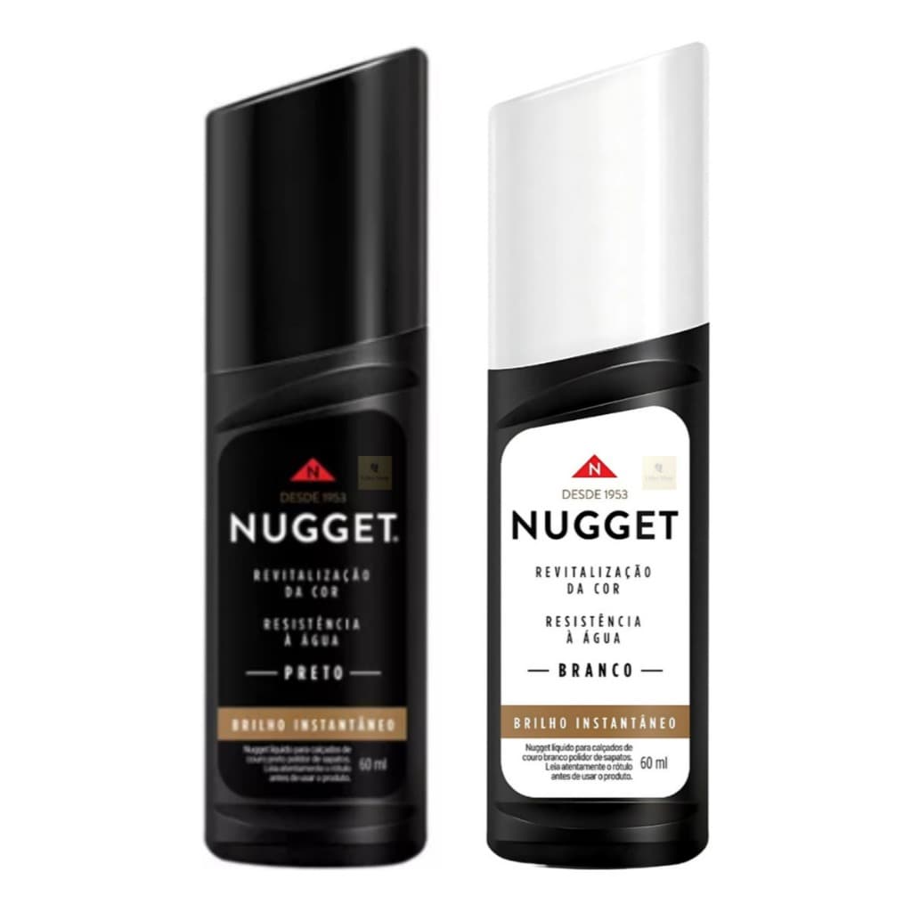 Kit Polidor Sapato Líquido Nugget Preto E Branco Frasco 60ml