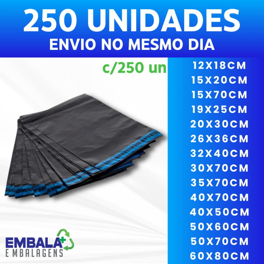 Kit-250 Envelope De Segurança Embalagem Envio Tamanho12x18 15x20 19x25 20x30 26x36 32x40 40x50,