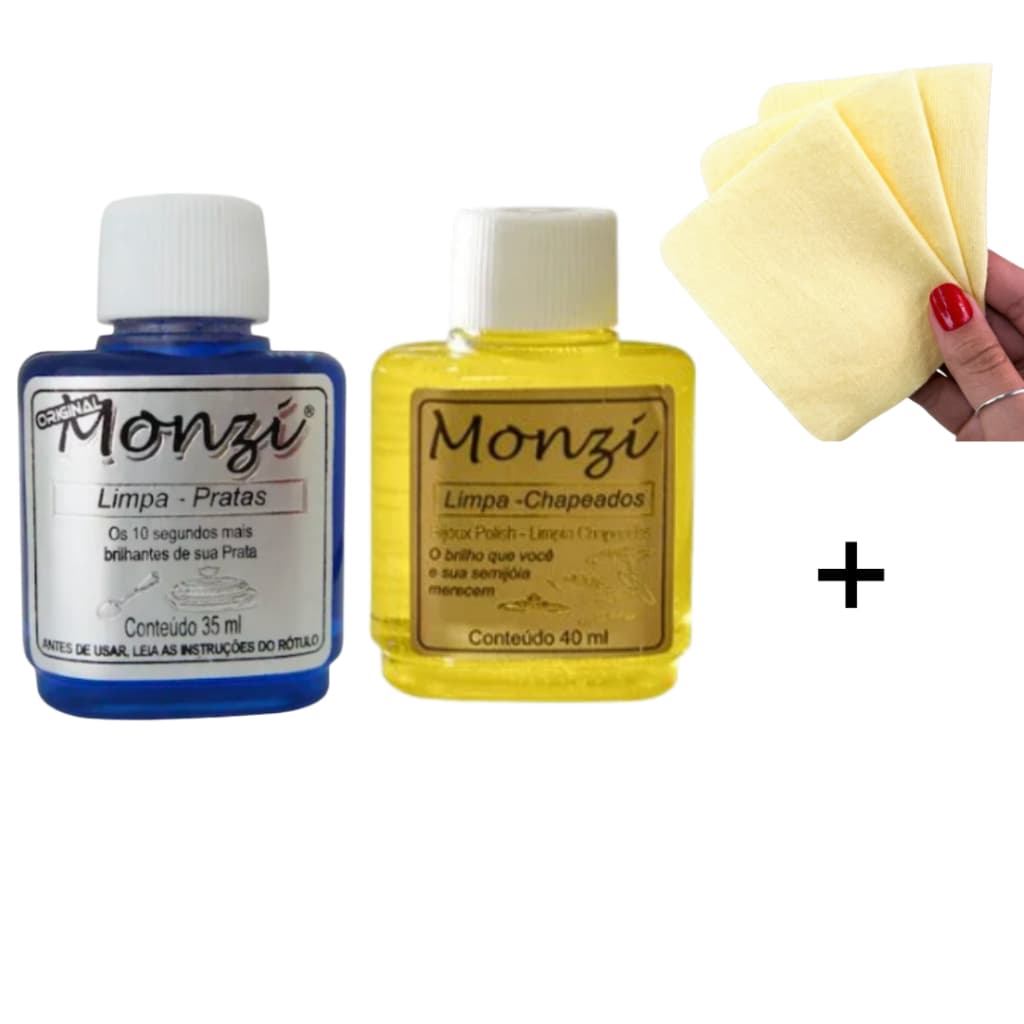 Limpa Joias Monzi 35ml Limpador de Pratas/Ouro Liquido Escolha Mini