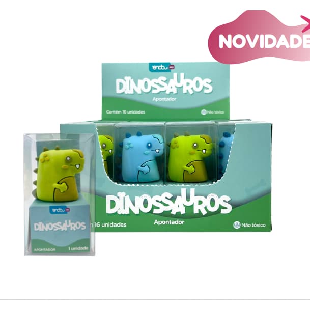 Apontador Escolar Dinossauro Fofo Infantil  - 01 Unid - ONDA