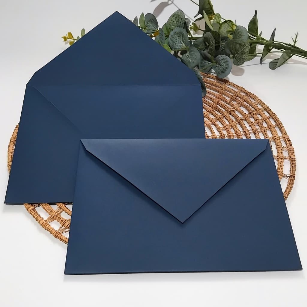 Envelope para convite Bico Azul Marinho tamanho 22x16cm