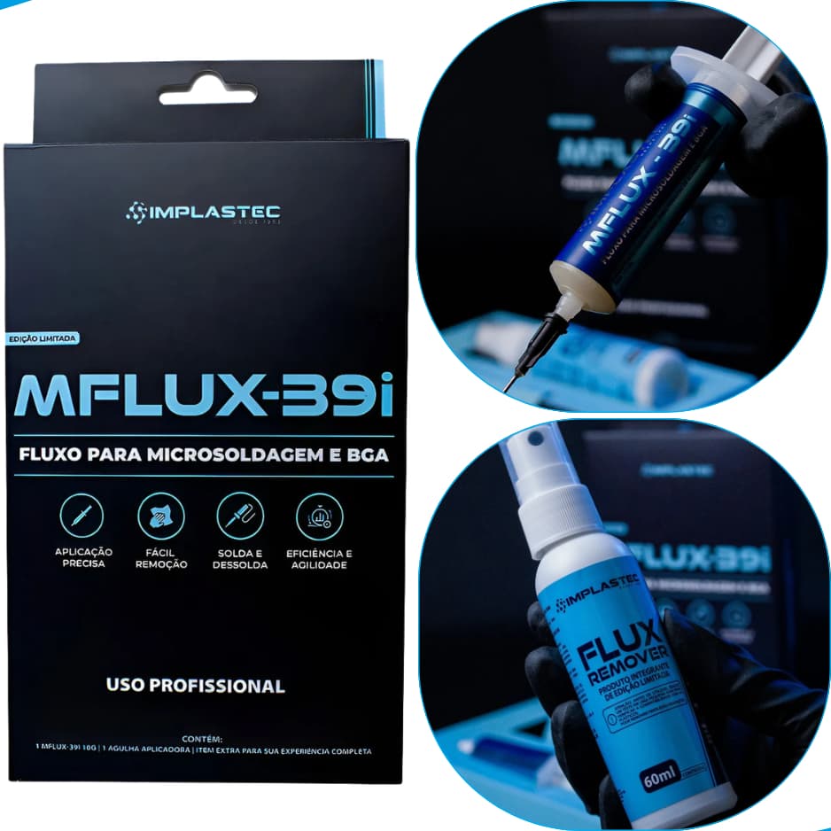 Fluxo De Solda Microsoldagem E Bga MFLUX-39I 10g Fluxo Para Microsoldagem Profissional Implastec