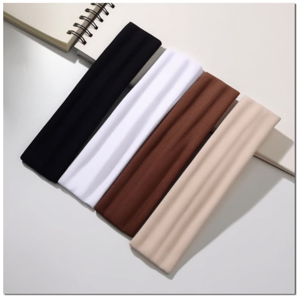 4 Faixas de Cabelo Penteados e Esportes Branco, Preto, Marrom Claro e Marrom Escuro