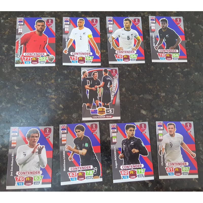 9 cards adrenalyn xl (new zeland) cards faltantes Copa do Mundo 2022
