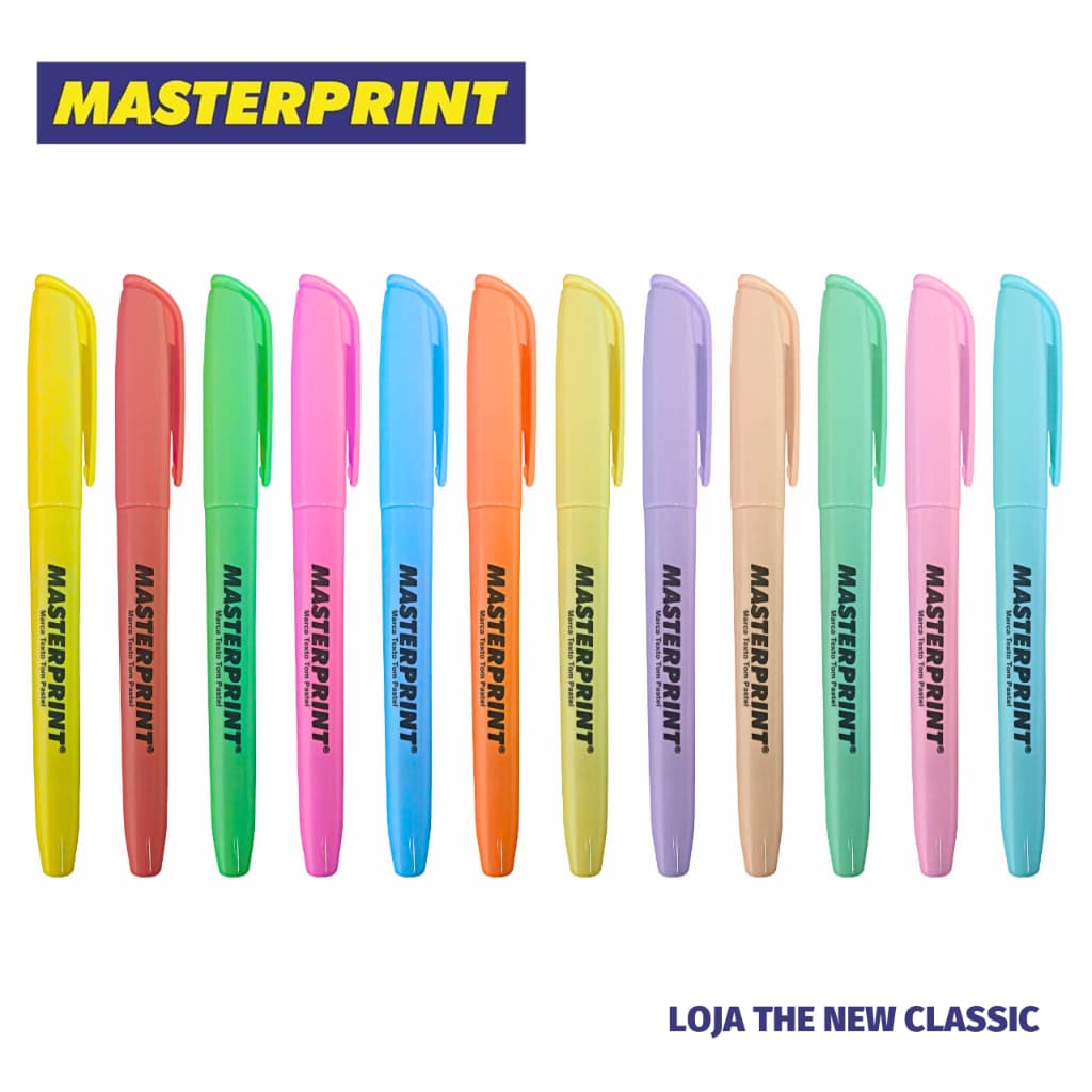Kit Caneta Marca Texto Masterprint - Tom Pastel, Neon, Metálico e Slim