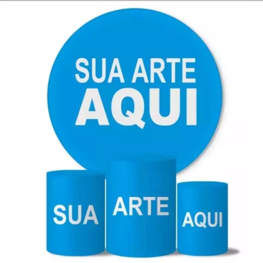 Kit De Capa Para Painel Redondo + Capa para Cilindros | Personalizado com Seu Tema e Arte | Tecido Sublimado