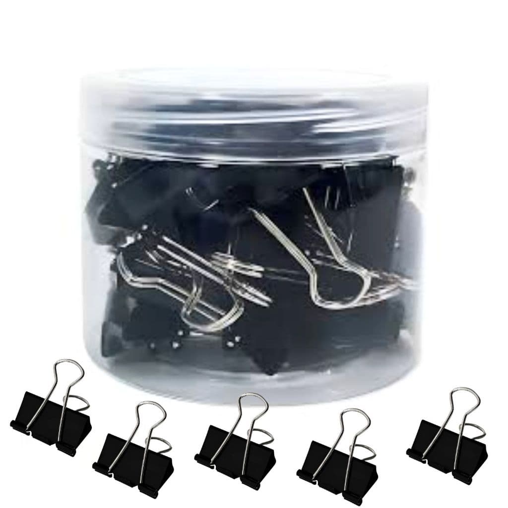 Binder Clip Preto de Metal Prendedor de Papel 15mm 19mm 25mm 32mm 41mm 51mm