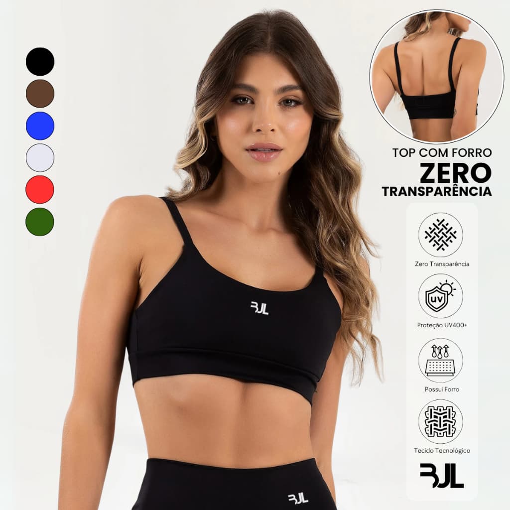Top Alça Fitness Feminino ZERO TRANSPARÊNCIA Básico com Forro entrada para Bojo Treino Academia Yoga Musculação