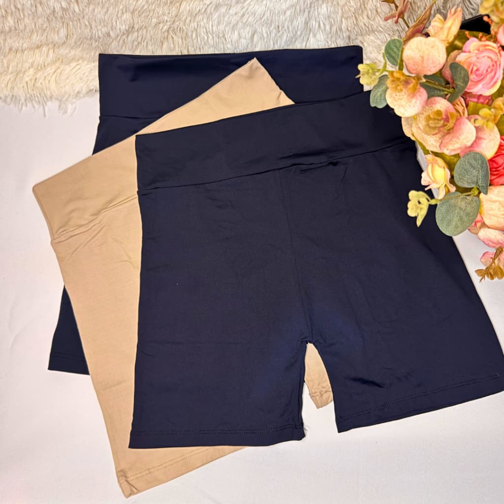 Kit de Short Segunda Pele Bermuda Modeladora Cós Alto 7cm Sobre Vestido Não Marca Anágua Feminino