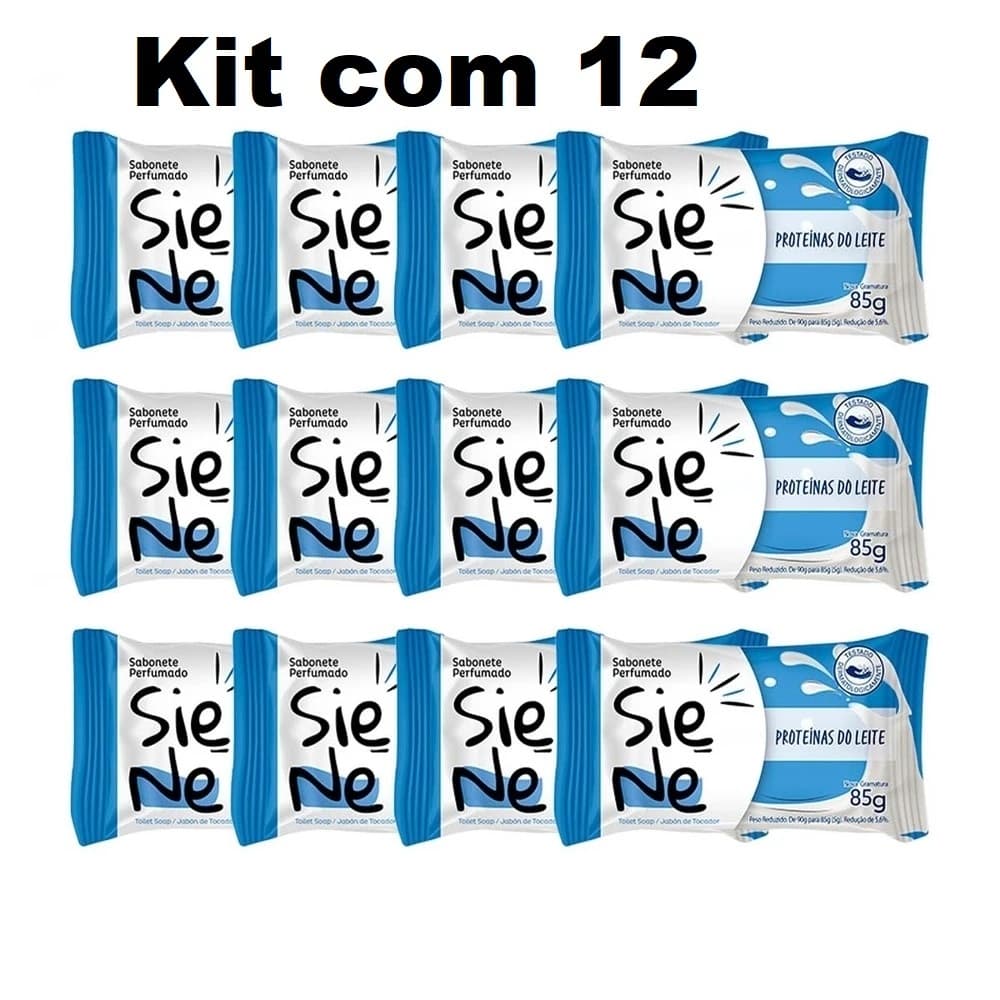 Kit 12 Sabonete Siene Proteinas do Leite Ypê Barra 85g