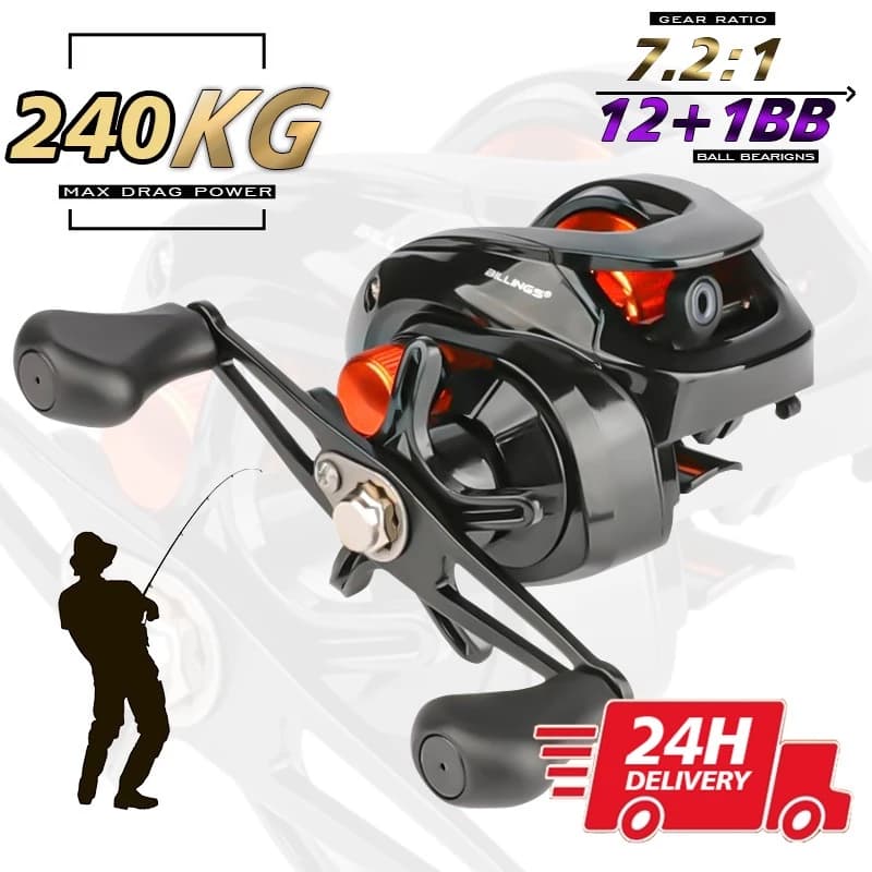 240Kg Carretilha De Pesca Com Marine Sports Pitching 6.2 : 1 Alta 10kg Max Molinete De Pesca Molinete Pesca Mulinete