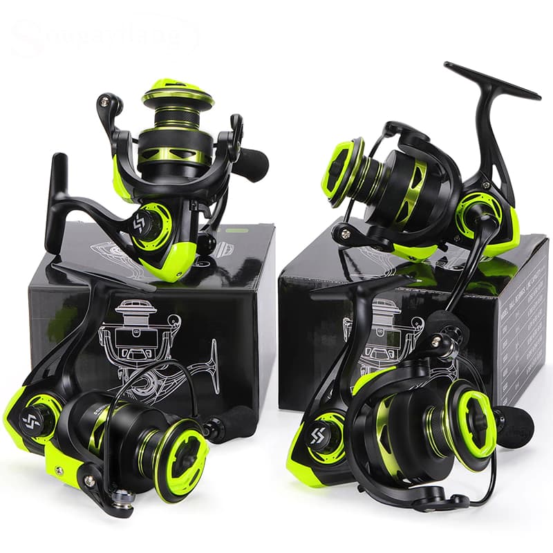 70KG Molinete De Pesca Carretel De Pesca 5.2 : 1 Giratório 1000-7000 Com Cabo EVA Amarelo Escuro