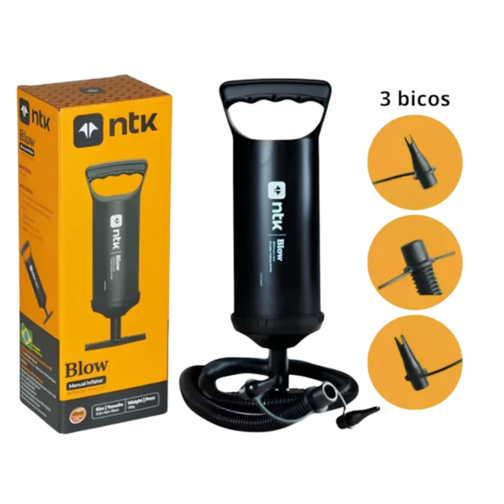 Inflador Bomba de Ar Blow 3 Tipos de Bicos Nautika