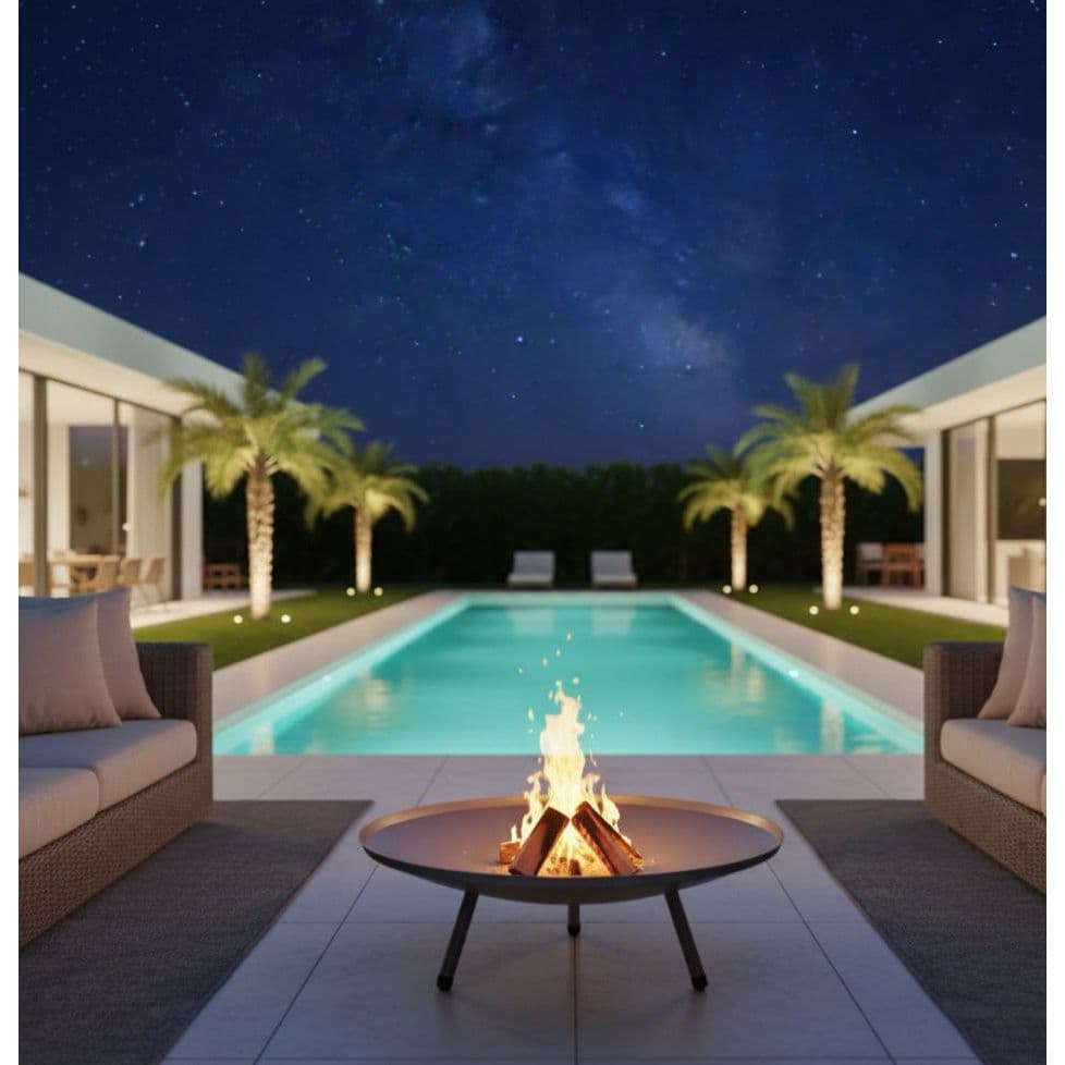 Lareira Externa A Lenha Portátil Em Aço Rústica