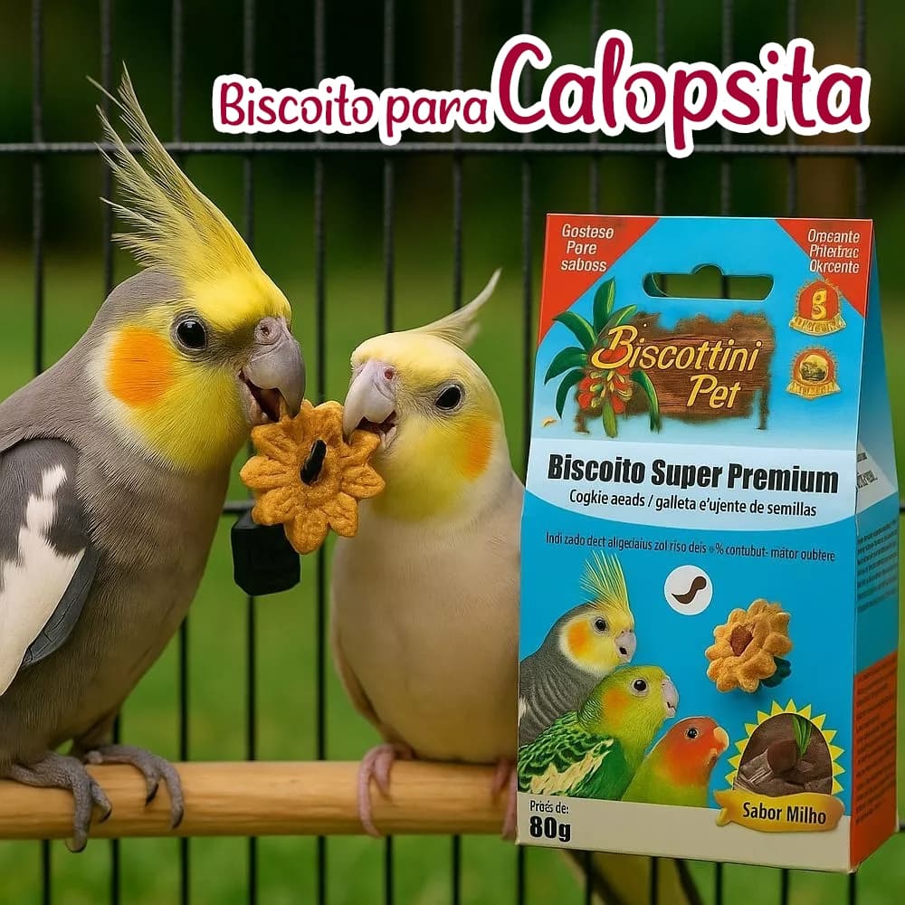 Biscoito Biscottini Super Premium Para Calopsitas e outras Aves 80g