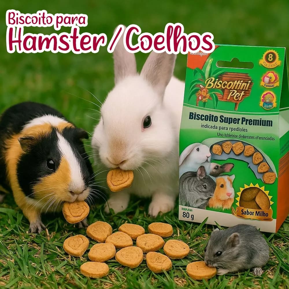 Biscoito Biscottini Super Premium Para Hamsters 80g