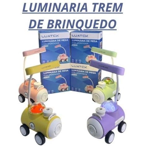 Luminária Trem de Brinquedo com Apontador Luatek ZB-7022 - Mesa LED Infantil