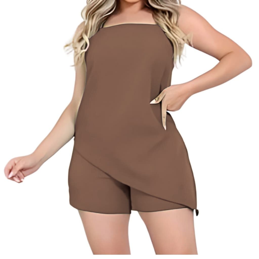 CONJUNTO SHORTS E BLUSA FEMININO ASSIMÉTRICO