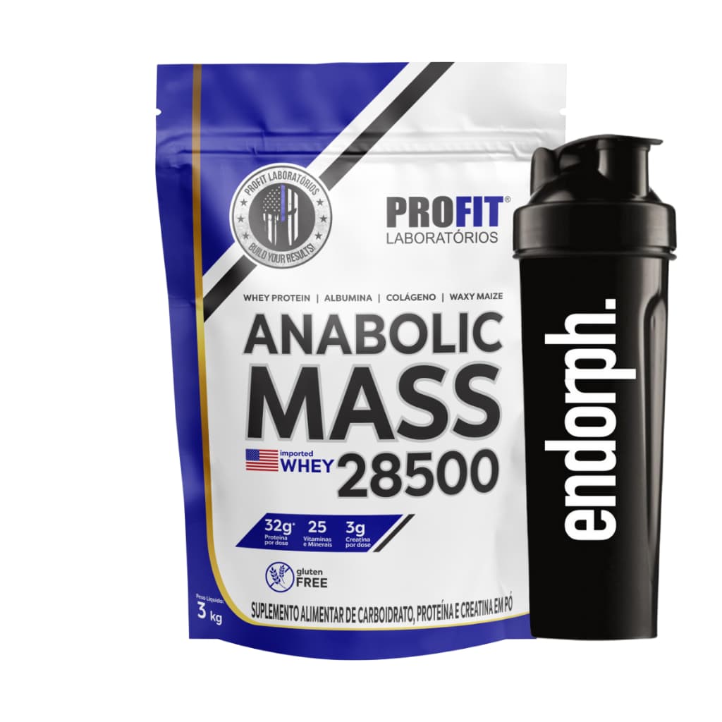 Anabolic Mass 28500 Hipercalórico 3kg Profit Labs + Coqueteleira