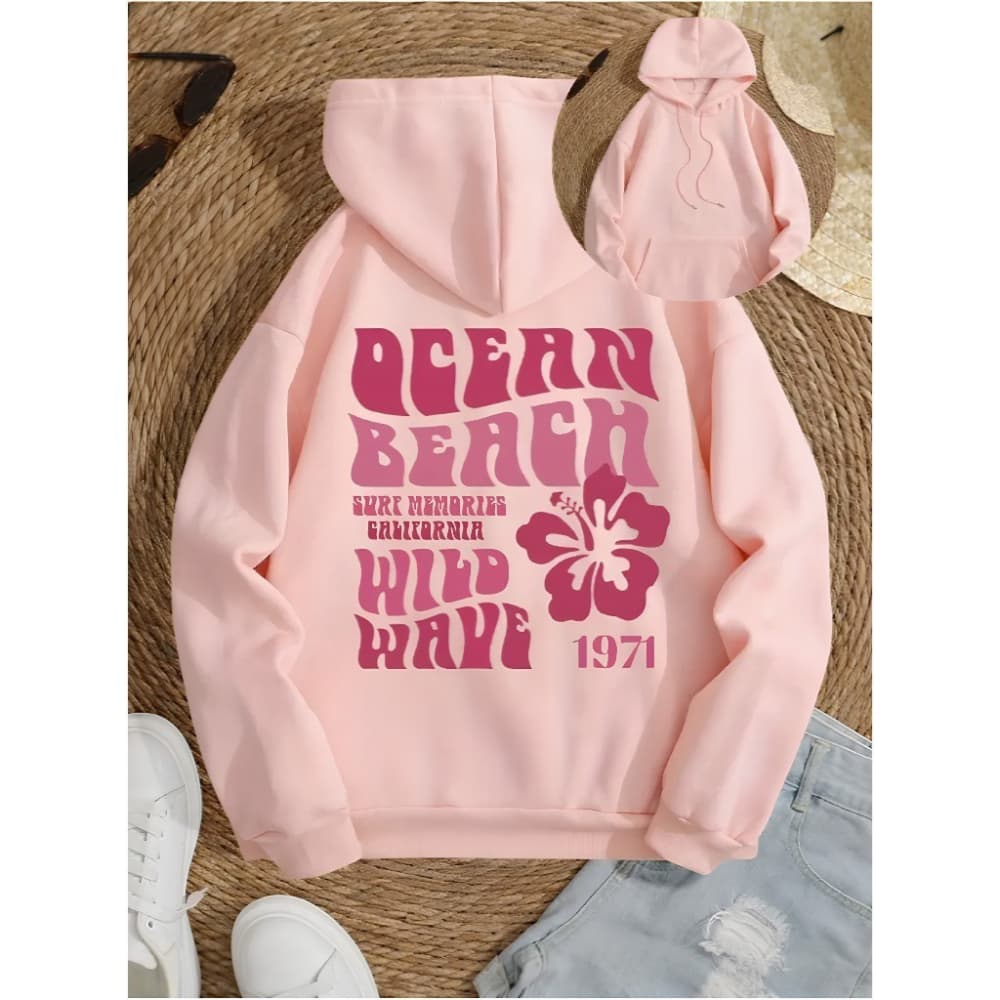 Moletom Canguru Infantil Blusa Floral Ocean Beach Premium