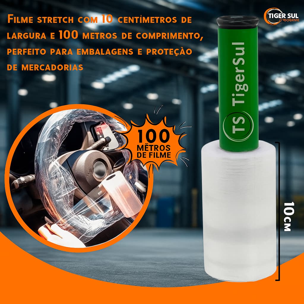 Filme Stretch Caixa 50 Rolos C/Cabo | Alta Resistência | Embalagem Rápida e Segura