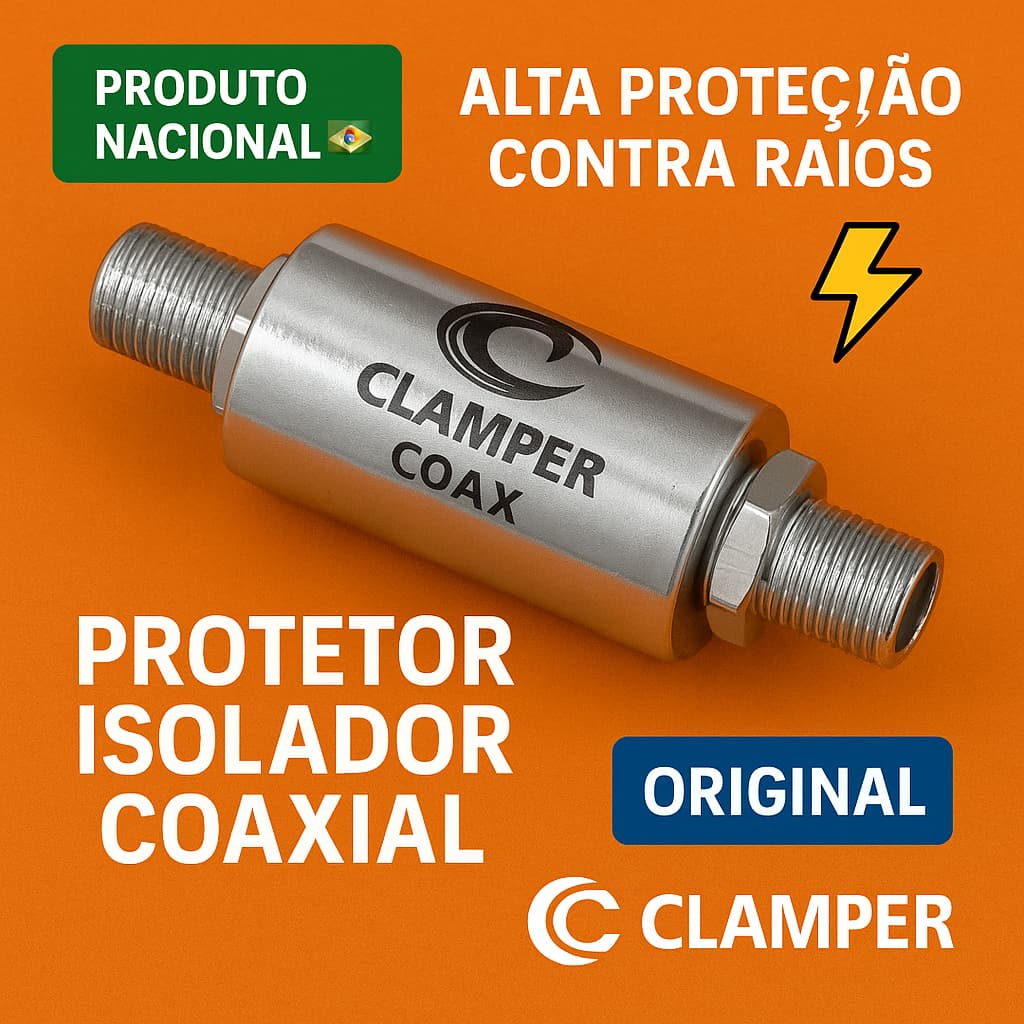 protetor isolador coaxial clamper original ⚡ alta proteção contra raios e surtos produto nacional