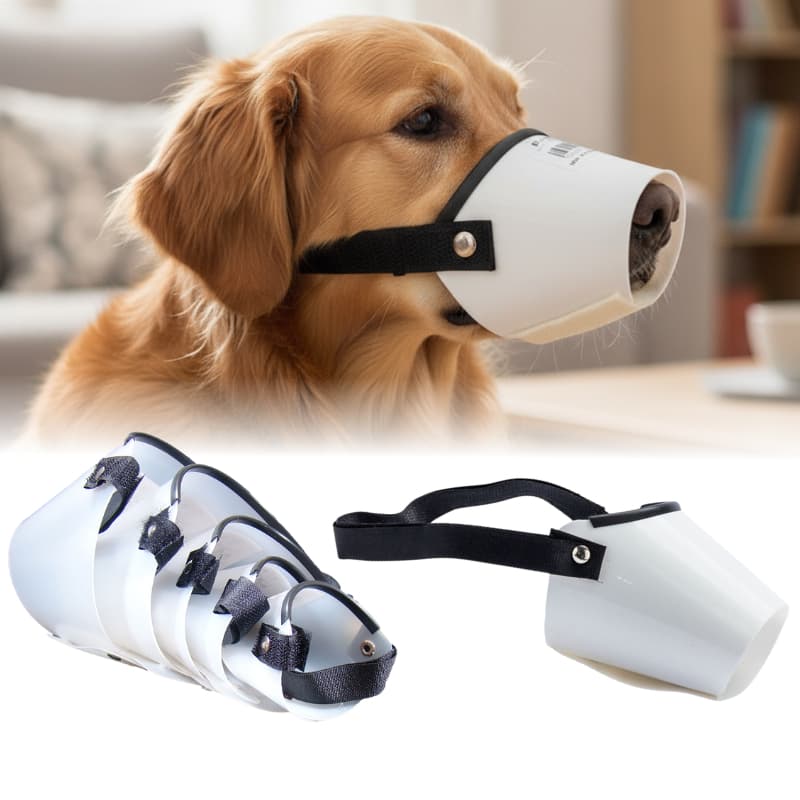 Focinheira para cachorro plástica com velcro regulável