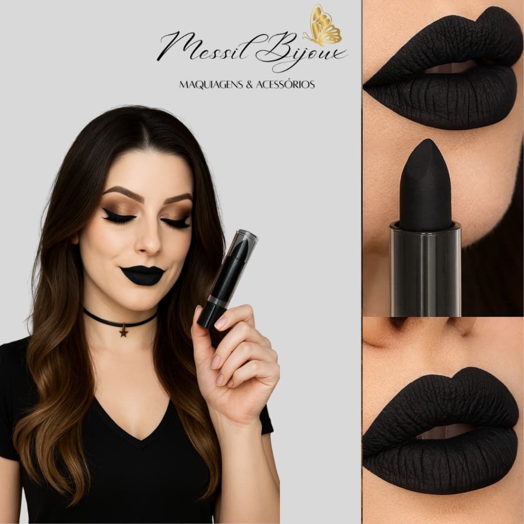Batom Matte Preto Gótico Karol JB / Zen Lovers