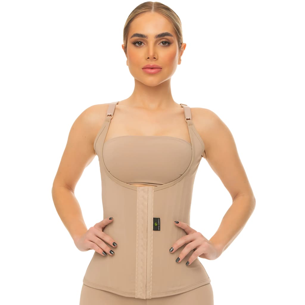 Cinta Modeladora Corselete Pós Criolipolise 16 Barbatanas Com Alças Afina Cintura Reduz Medidas Opta Corpus