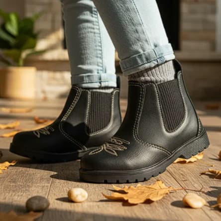 Bota infantil menino bota infantil menina jeca infantil country rodeio texana de elástico calçe fácil café e preto