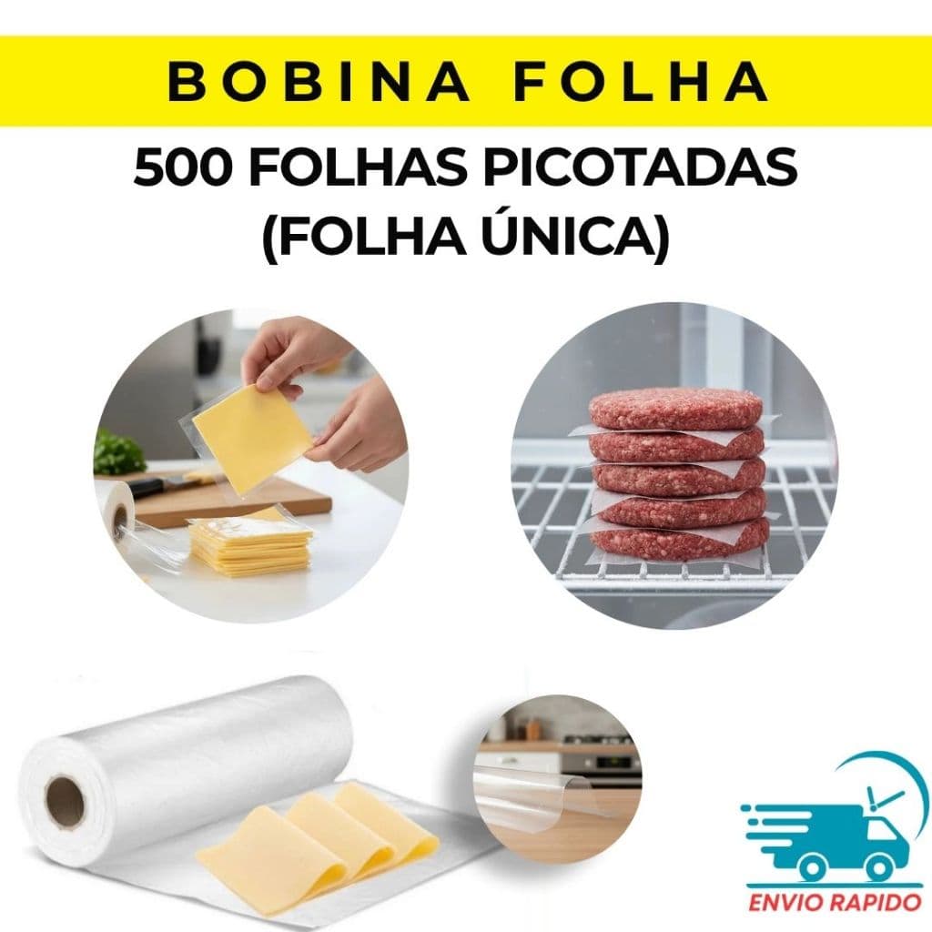 Bobina Picotada 30x40 Rolo C/500 Folhas Únicas Para Frios queijos plástico simples