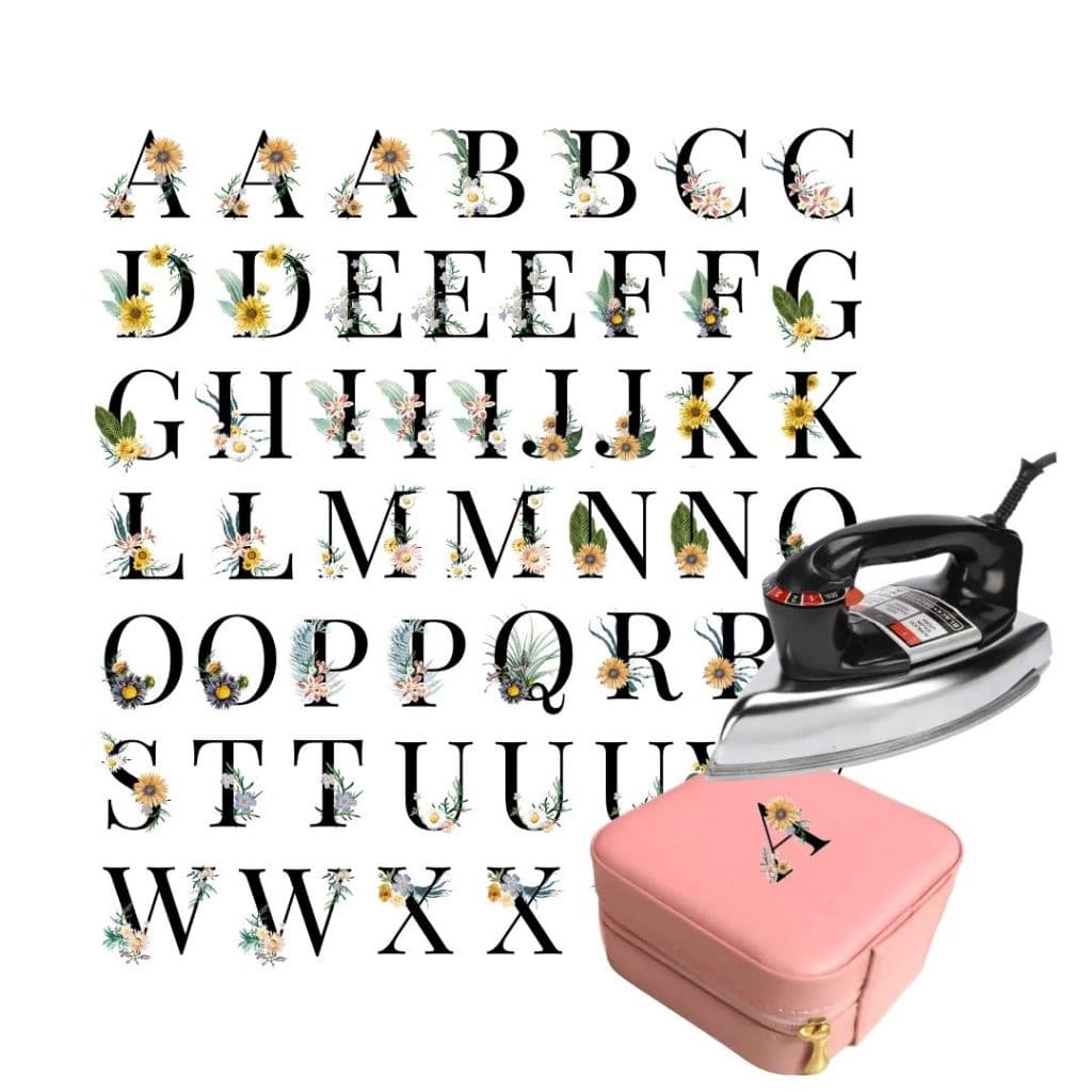 Adesivo Termocolante Alfabeto Floral DIY Letras e Flores Personalize com Inicial, Nome Cole com Ferro 2cm