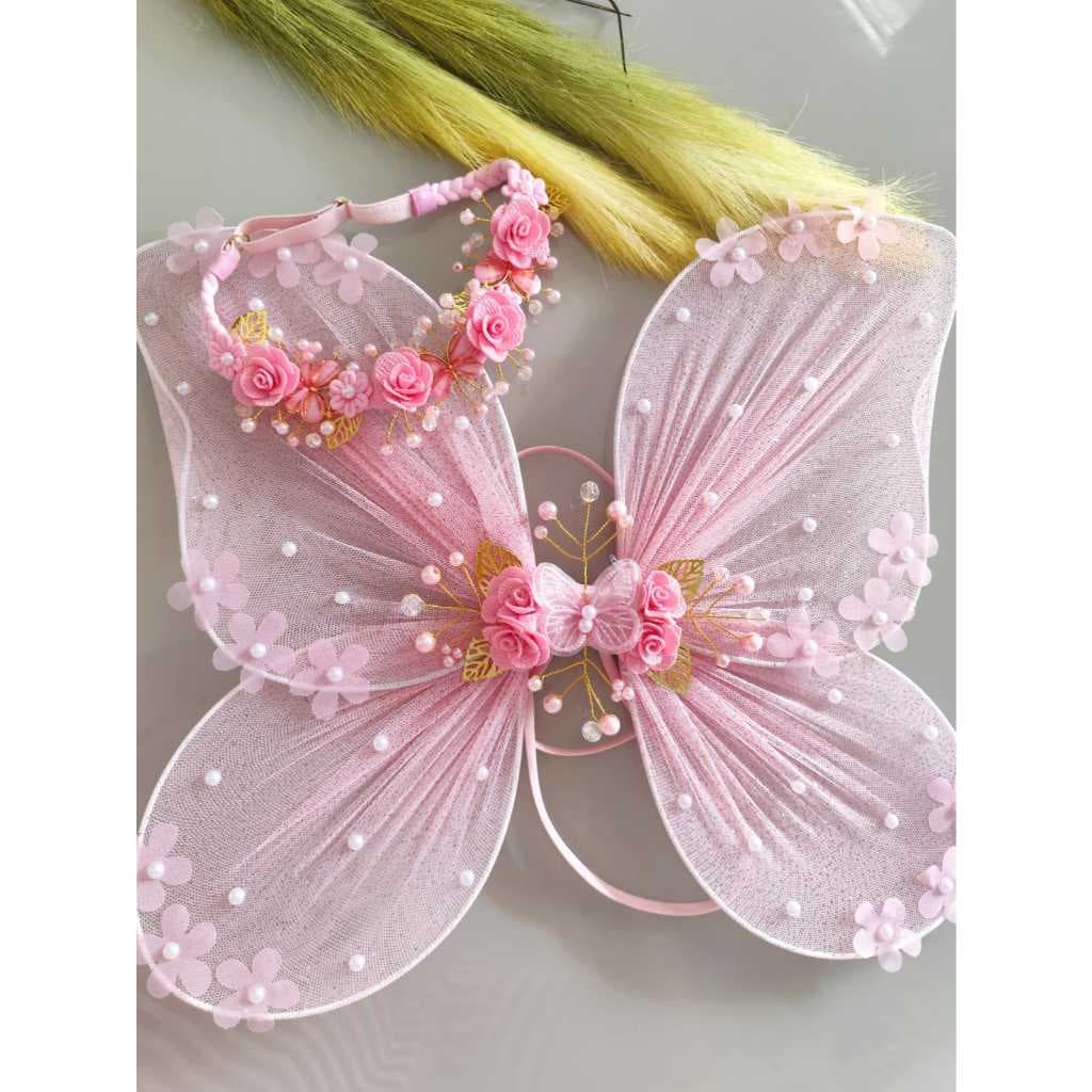 asa de borboleta infntil com tiara