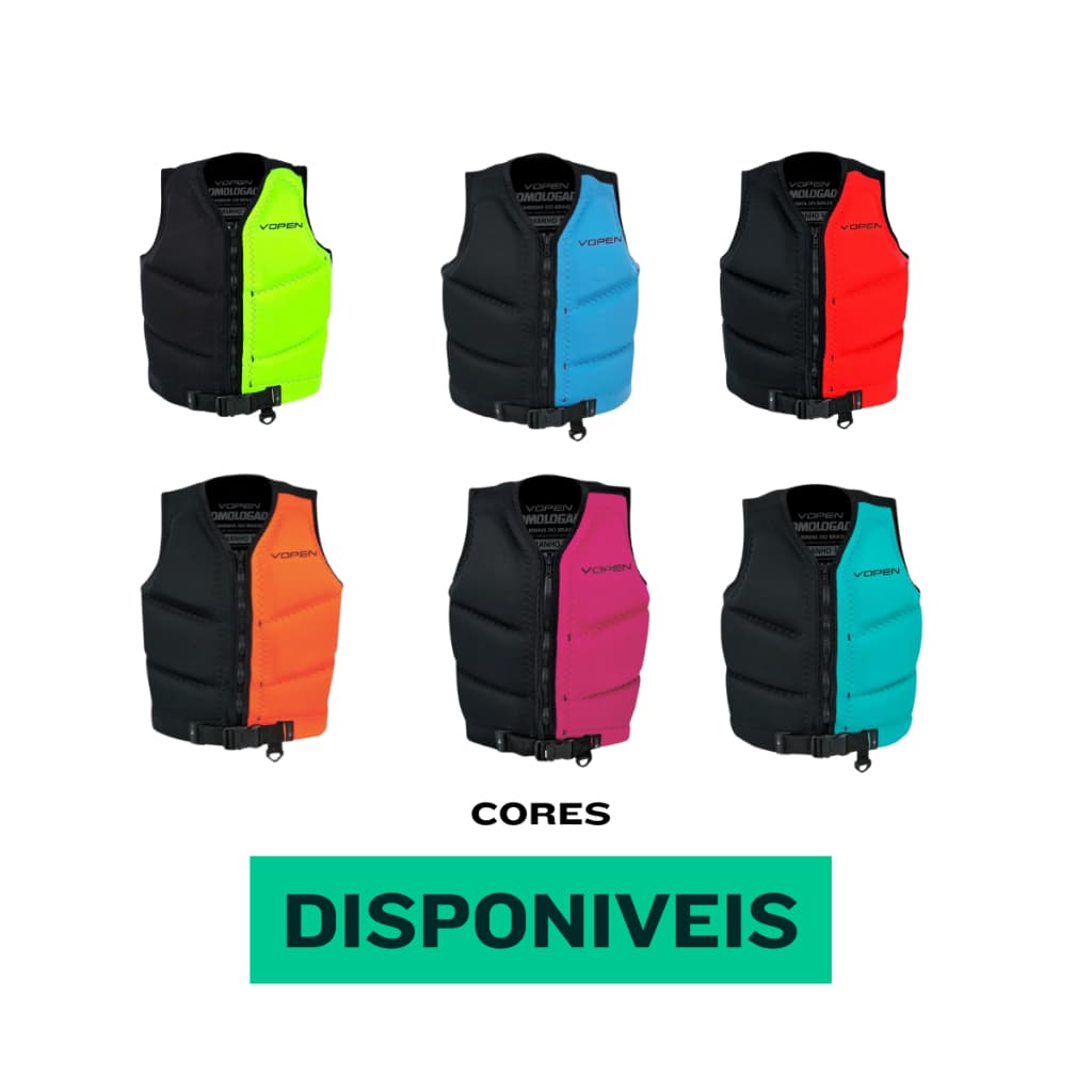 Colete Premium Salva Vidas Homologado Vopen Para Jetsky Barco Wake Varias Cores