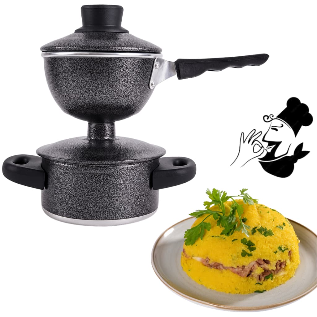 Cuscuzeira Pequena Nordestina Individual Peitinho - Craquelada e Polida