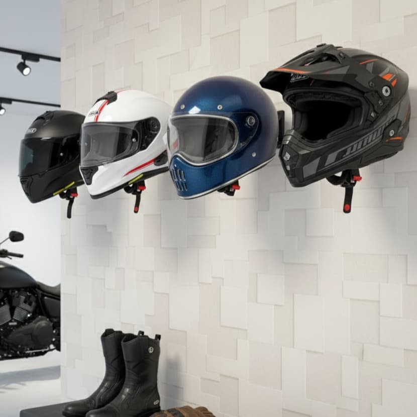 Kit Com 04 Suporte De Parede Para Pendurar Capacete E Acessórios