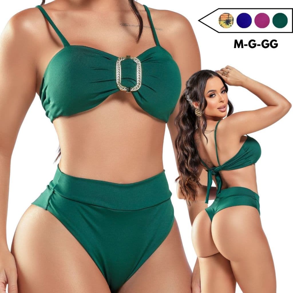 Biquíni Hot Pants Bojo Removível Fivela Decorativa Várias Cores Amarrações Versátil